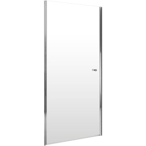 Porte de douche pivotante, verre 5 mm transparent, profilé aspect chromé, Schulte, 100 x 190 cm