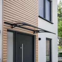 Marquise auvent de porte, Schulte Style Plus, polycarbonate transparent, fixations en acier anthracite, Classic, 160 x 90 cm