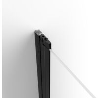 Porte de douche pivotante-pliante, verre 5 mm transparent anticalcaire, profi� noir, style industriel, Schulte, 80 x 190 cm