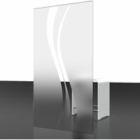 Porte de douche pivotante, profil� aspect chrom�, Style 2.0, Schulte, verre 5 mm anticalcaire, d�cor Liane, 90 x 192 cm
