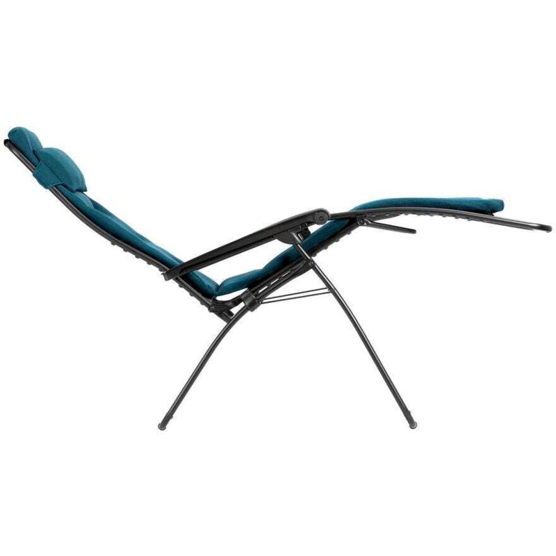 LAFUMA MOBILIER Transat Zéro Gravité RSX CLIP - Fauteuil Pliant Jardin Et Intérieur - Fabrication Française - Bleu DENIM