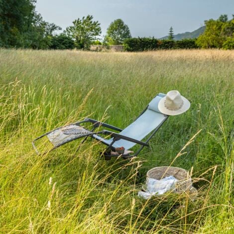 Fauteuil Relax Jardin - Chaise Longue Zéro Gravité - Rt 2 - Batyline® Iso - Bleu Ciel - Lafuma Mobilier