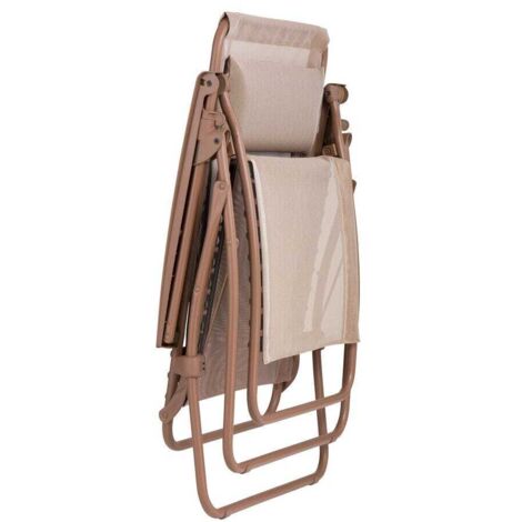 Transat Zéro Gravité Lafuma RT 2 - Fauteuil Pliant Jardin, Toile Batyline, Fabriqué En France - Bleu Ciel