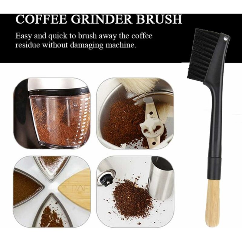 Brosse de moulin à café, poignée de noix naturelle de soies de sanglier de  brosse de nettoyage de machine d'espresso avec la lanière, outil de café  pour la cuisine de maison de