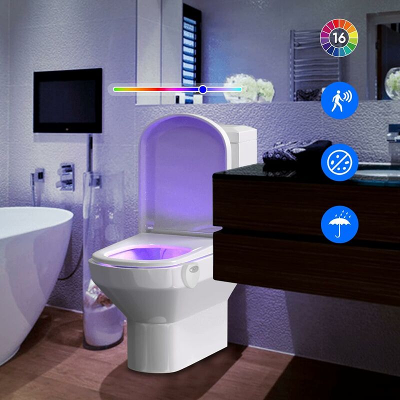 4.5V capteur siège de toilette lumière lampe siège activé automatiquement  16 couleurs 