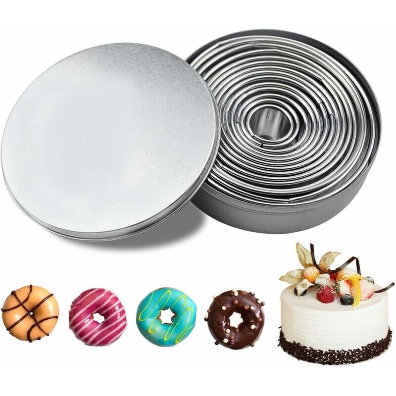 Lot de 2 emporte-pièces en plastique réutilisables pour beignets, desserts,  biscuits, donuts