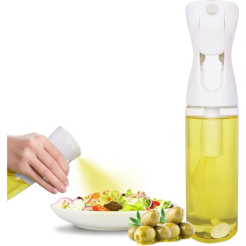 Spray Huile de Cuisine (230ML, Verre) Vaporisateur Huile d'olive,  Pulvérisateur Huile de Cuisson Alimentaire(Blanc)