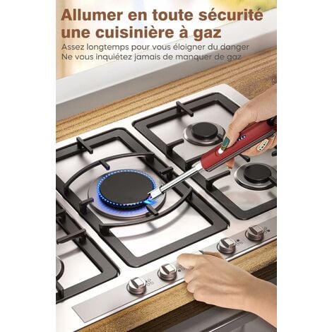 Acheter Briquet à Arc électrique sans flamme avec lumière LED, bougie  Rechargeable USB, camping coupe-vent sûr