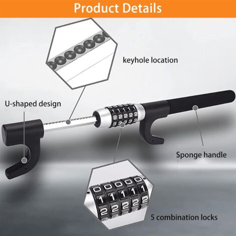 Pince de volant Antivol Dispositif Antivol Volant de voiture Verrouillage  de volant Verrouillage de roue Protection de sécurité de véhicule Serrure  de sécurité
