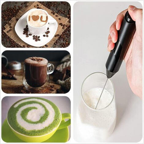 Mousseur à lait en acier inoxydable Mélangeur électrique à main Mélangeur  Mousseur de lait Machine pour café Latte Cappuccino Chocolat chaud