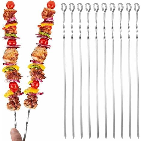 Brochettes Pour Barbecue Inox 10 Pics Brochettes Plates Larges