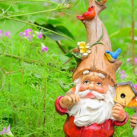 Ornement miniature de nains de jardin extérieur, statue d'elfe en résine,  accessoires de jardin féeriques amusants pour terrasse, cour, pelouse ou  décorations de jardin, lot de 4