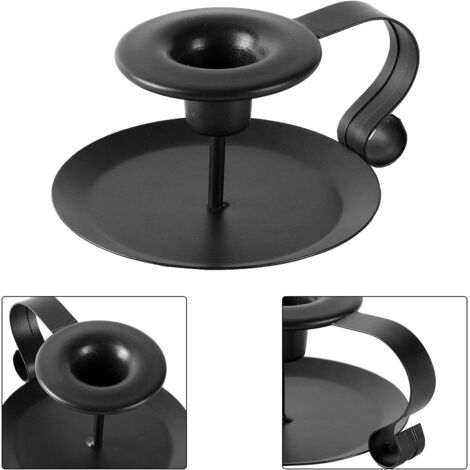 Bougeoirs Muraux En Fer - Lot De 2 Supports L Noir - Décoration élégante Pour Bougies