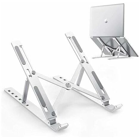 Support ordinateur portable 7 marches en aluminium pour mal de dos  (ergonomique). Idéal pour le bureau à domicile