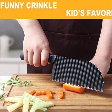 Crinkle-Cutter pour légumes-salade-hachoir couteau 2 pièces en acier  inoxydable-lame ondulée (vert) 