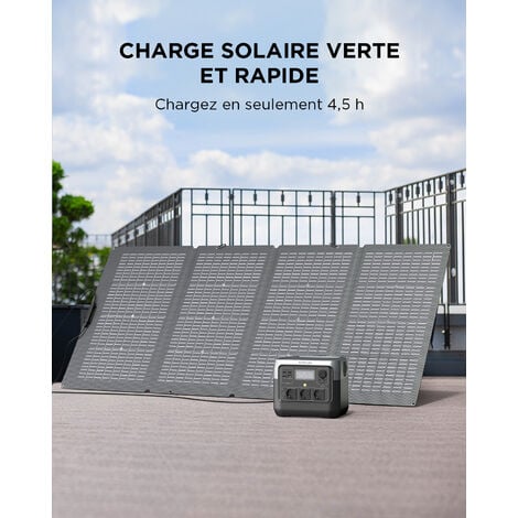 ECOFLOW Générateur solaire RIVER 2 Pro avec panneau solaire 220 W, batterie LiFePO4 768 Wh, 3 prises (CA) 300 W (max. de 1 600 W), station électrique portable pour secours, camping,RVs et urgences