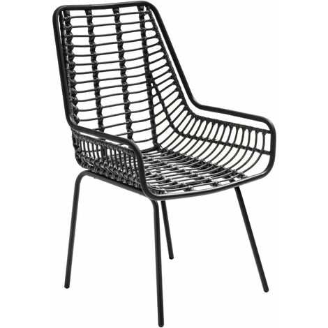 2 Gartenstühle aus Polyrattan und Stahl