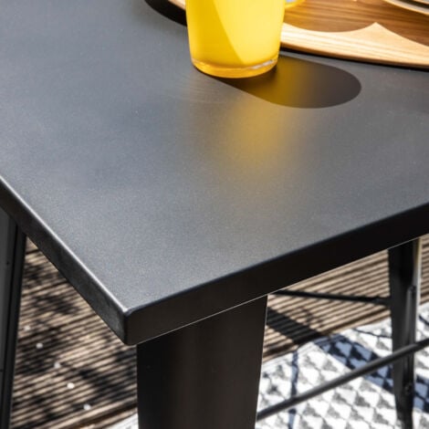 Gartenstehtisch aus Metall im Industriestil Schwarz