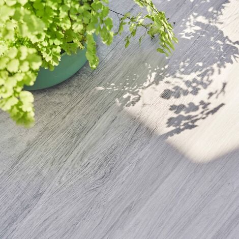 Gartentisch für 10 Personen aus Keramik in Holzoptik Grau Grau Tivoli
