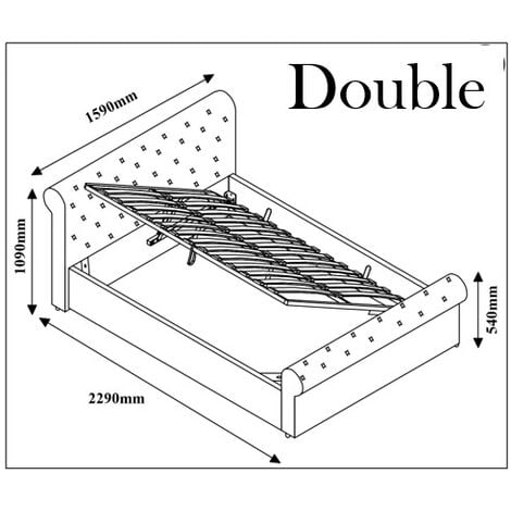 Double cot store dimensions