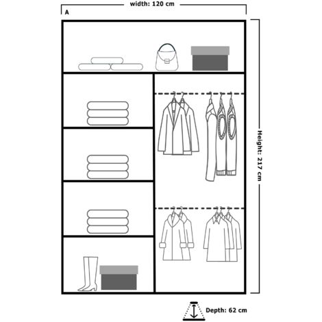 Edin Sliding Mirror Door Wardrobe Available in 3 Colors & 4 Sizes - White 120cm