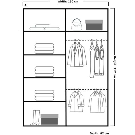 Edin Sliding Mirror Door Wardrobe Available in 3 Colors & 4 Sizes - Grey 180cm