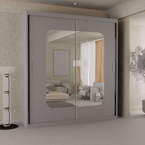 Modern Marika Stylish Mirror Double Door Sliding Wardrobe