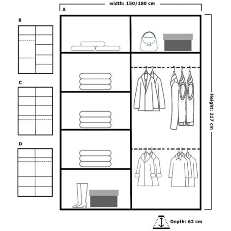 Modern Marika Stylish Mirror Double Door Sliding Wardrobe
