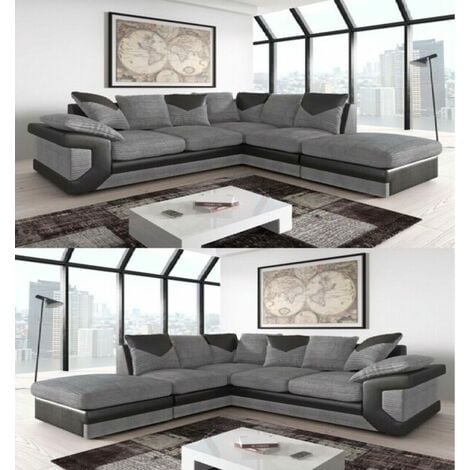 Dino Corner Sofa - Black/Grey