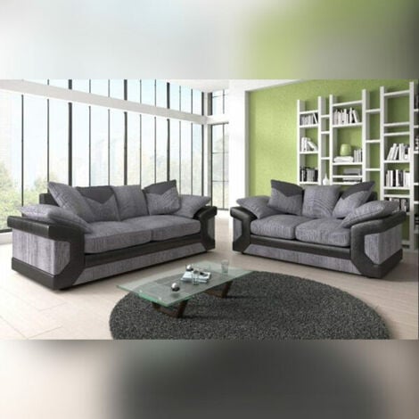 Dino 3+2 Seater Sofa Set - Black/Grey