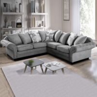 Modern Corner Sofa Grey Color Contemporary Design with Foam Seating - GreyCorner