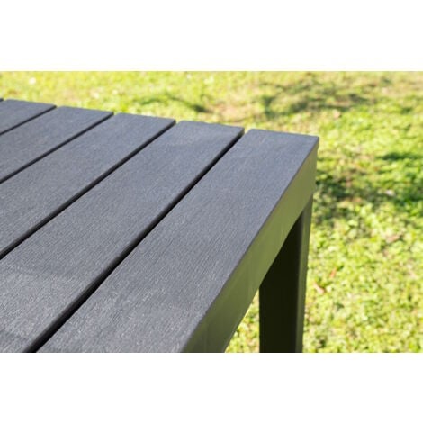Tavolo antracite effetto doghe in polipropilene 78x78x73 cm
