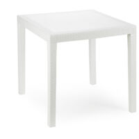Tavolo bianco effetto rattan in polipropilene 79x79x72 cm