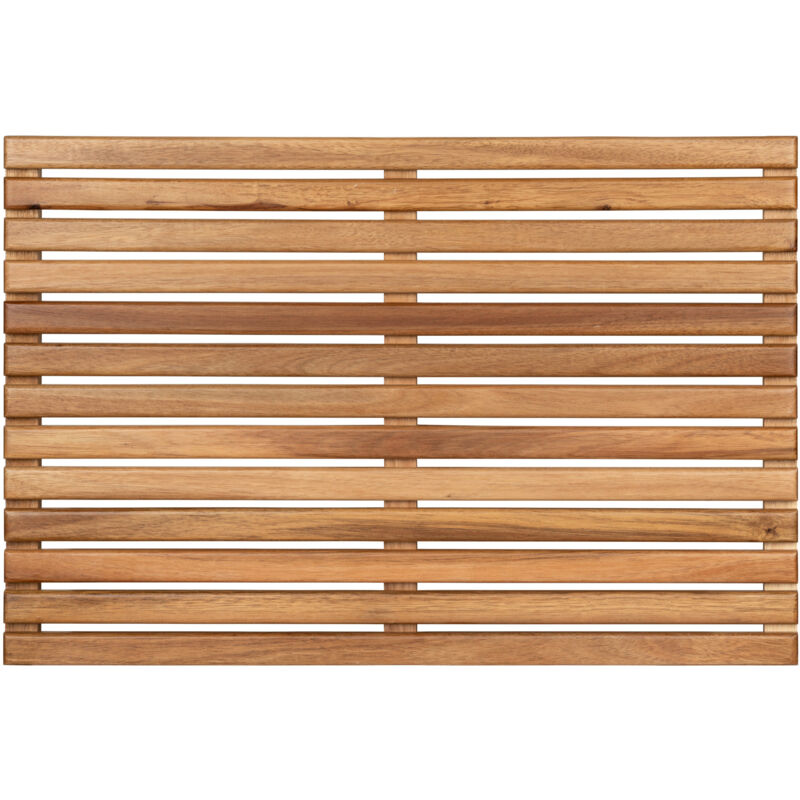 Tapis De Douche Antidérapant SOARS 100x60cm - Effet Bois - WPC Imperméable - Charge 150kg - Pour Salle De Bain, Piscine