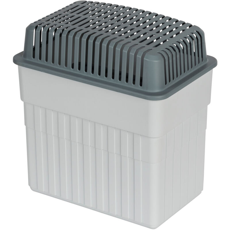 WENKO Déshumidificateur avec 2 blocs de granulés de 1 kg, peut contenir jusqu'à 1,4 l d'humidité, testé en laboratoire, rechargeable, réduit les moisissures et les odeurs, 24 x 16 x 15 cm