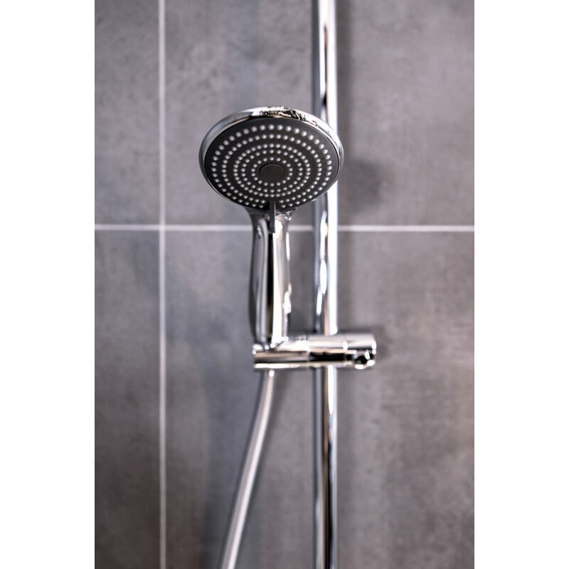 SUMERAIN Pommeau de douche rond en chromé avec flexible de 200cm Pommeau  Douche avec 3 types de jets