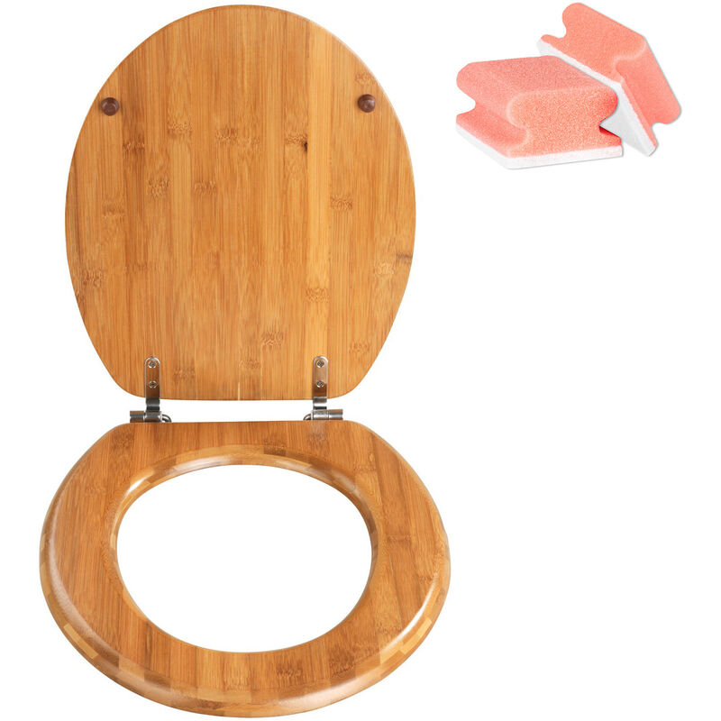 Abattant WC en Bois, Lunette WC Clipsable en Bambou, avec Frein de Chute,  Installation Facile (plywood01) [190] - Cdiscount Bricolage