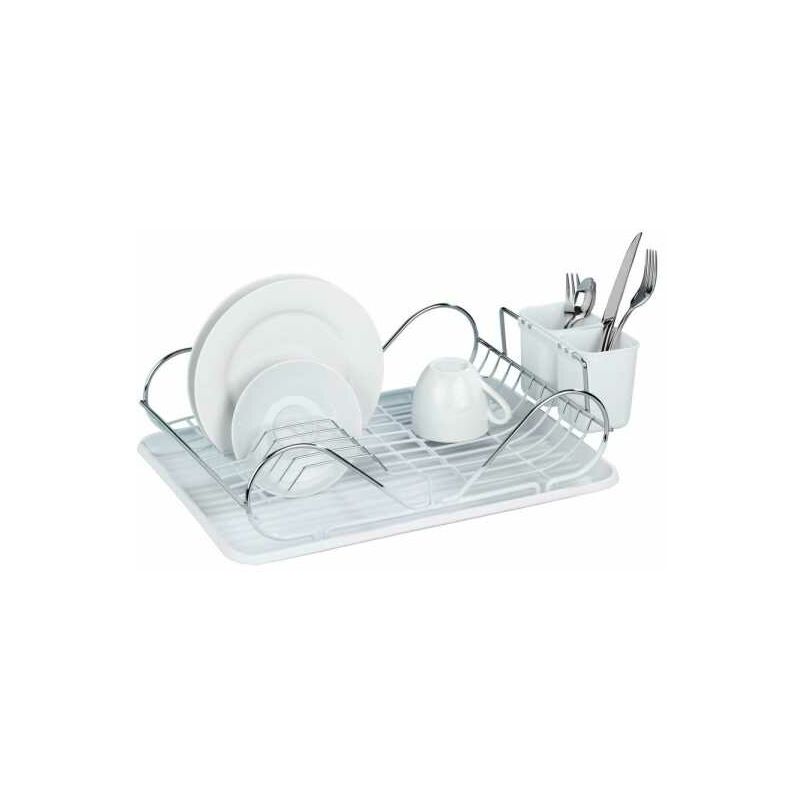 Égouttoir et plateau d'égouttoir pour vaisselle et couverts empilables en  plastique Sterilite pour cuisine, blanc