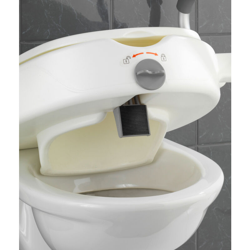 WENKO Rehausseur WC adulte avec accoudoirs Secura, Rehausseur toilette pour  adulte 10 cm, Montage rapide et facile, Plastique - Aluminium, 55x37,5x47,5  cm, blanc