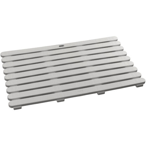 Wenko – Tapis de douche antidérapant beige 80x50 cm – Caillebotis PVC intérieur et extérieur – Évacuation rapide de l'eau – Accessoire de salle de bain