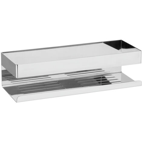 Wenko – Tablette de douche Turbo-Loc® en inox brillant 30x8x10,5 cm – Fixation sans perçage – Résiste jusqu'à 40 kg – Pour salle de bain élégante