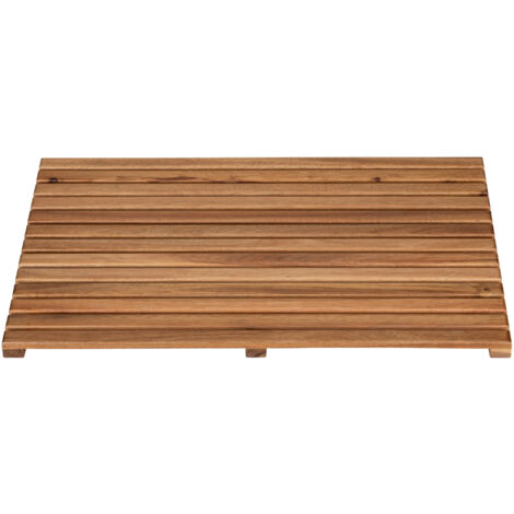 Tapis De Douche Antidérapant SOARS 100x60cm - Effet Bois - WPC Imperméable - Charge 150kg - Pour Salle De Bain, Piscine