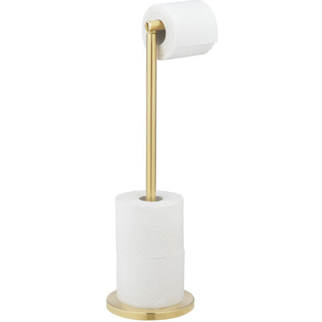 Porte papier WC sur pied en inox, doré