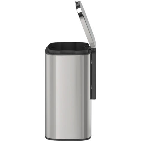 Wenko – Poubelle murale 5 litres inox brillant – Technologie anti-traces – Système Easy Close – Montage mural sans perçage