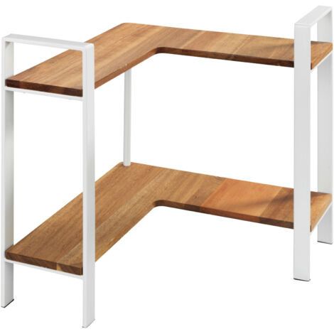Etagère WENKO Louisa 2 étagères blanc métal rangement cuisine étagère d’angle cuisine organisateur cuisine support d’angle cuisine pour plan de travail pratique et polyvalent 30x33x30 cm
