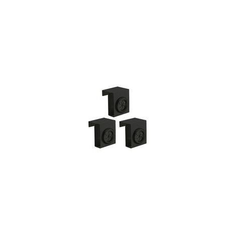 Crochets de cuisine WENKO Push Noir 3 inox pour torchons et essuie-mains crochets à accrocher sur porte ou tiroir inox durable dimensions 5 x 6 x 4 cm idéal pour un rangement optimal en cuisine (1/5)