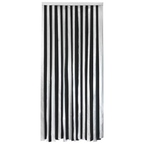 Wenko – Rideau de porte thermique 2en1 – Réduit la chaleur et protège des insectes – Circulation d'air optimisée – Découpable 90x200cm – Argent et noir