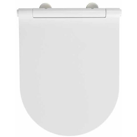 WENKO Abattant WC Varoni | Siège WC avec Frein de Chute | Clipsable avec  Fixation INOX Fix-Clip | Montage Facile | Design Ovale |Duroplast | DIM