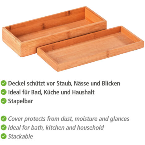 Plateau De Rangement Salle De Bain En Silicone Noir - 2 Pièces Ovales + Grattoir - Étanche, Antidérapant - Pour Salon, Cuisine, Coiffeuse