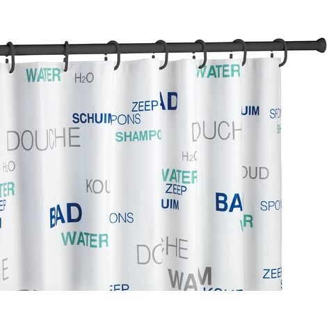Wenko Support plafond pour barre de douche Universel alu Noir Longueur 57 cm